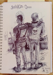 2023 - Vzpomínka na mládí a přítele, pero, 20 x 15 cm